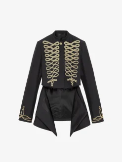 Women's Frogging Embroidery Jacket in Black/Gold