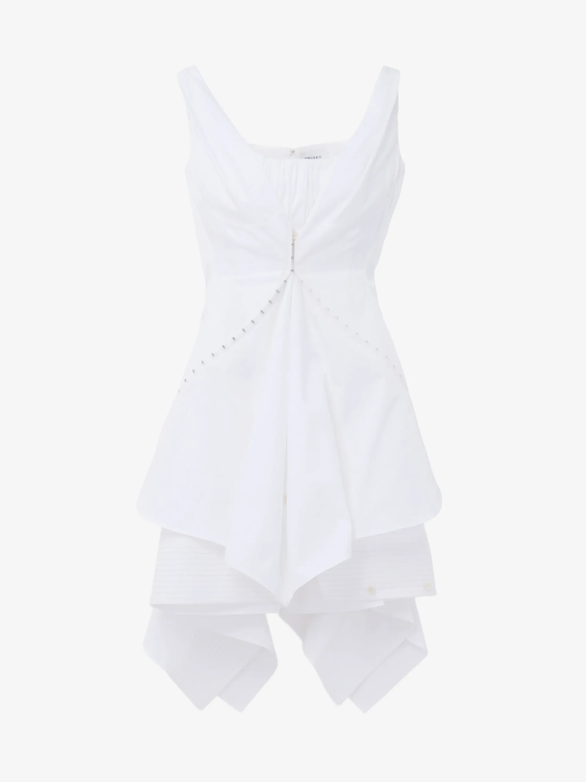 Women's Gathered Mini Dress in Optical White