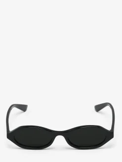 Women's Geometric Oval Sunglasses in Black