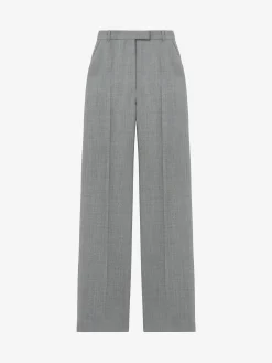 Women's Grisaille Wool Tailored Trousers in Black/Ivory
