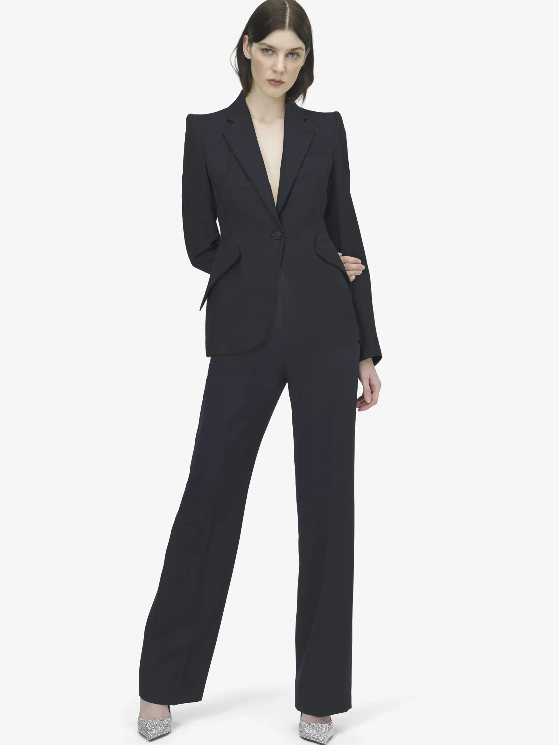 Women's High-waisted Tailored Trousers in Indigo