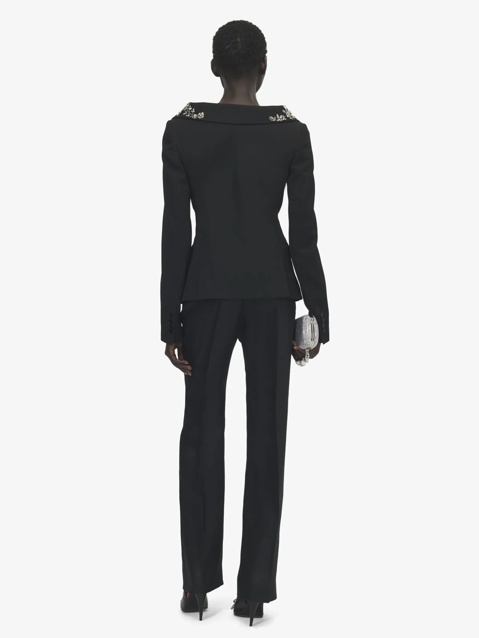 Women's High-waisted Tailored Trousers in Black