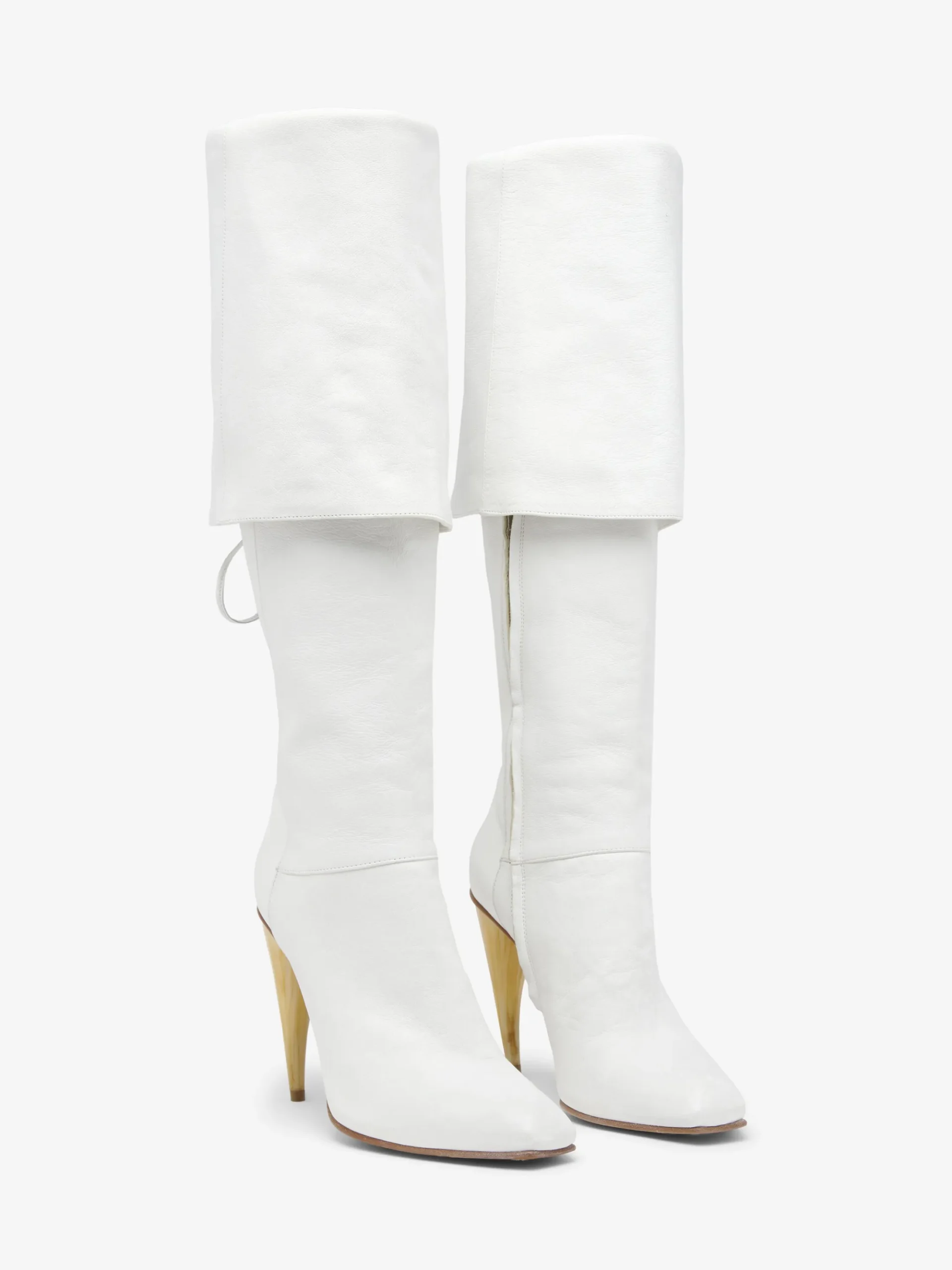 Women's Horn Heel Knee-High Boot in White
