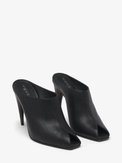 Women's Horn Heel Mule in Black