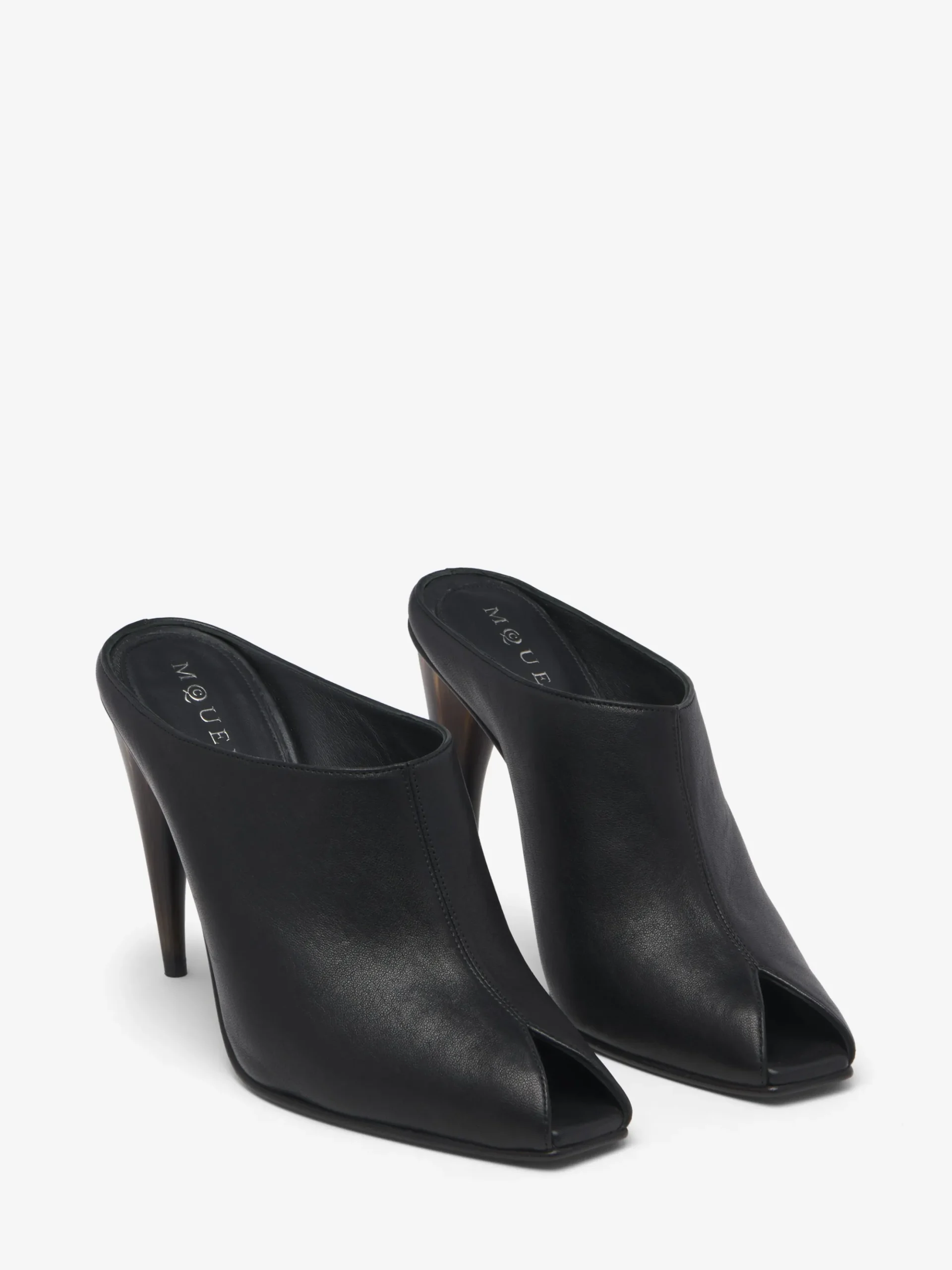Women's Horn Heel Mule in Black