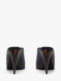 Women's Horn Heel Mule in Black