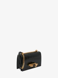 Women's Jewelled Satchel in Black