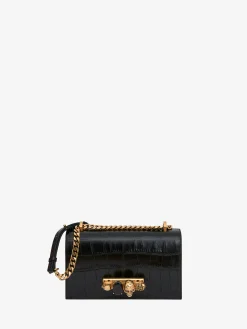 Women's Jewelled Satchel in Black