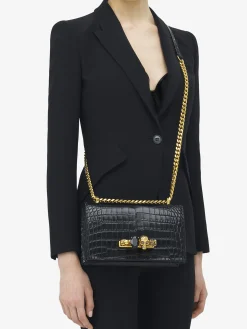 Women's Jewelled Satchel in Black