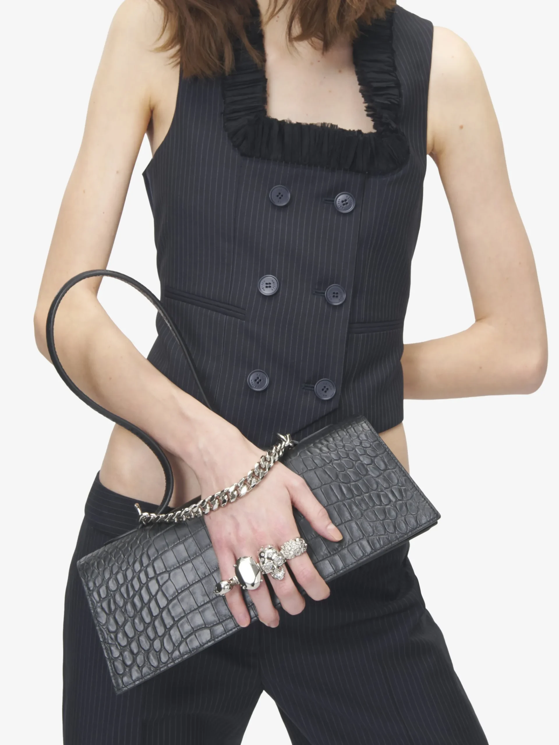 Women's Jewelled Top Handle in Black