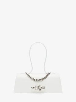 Women's Jewelled Top Handle in White