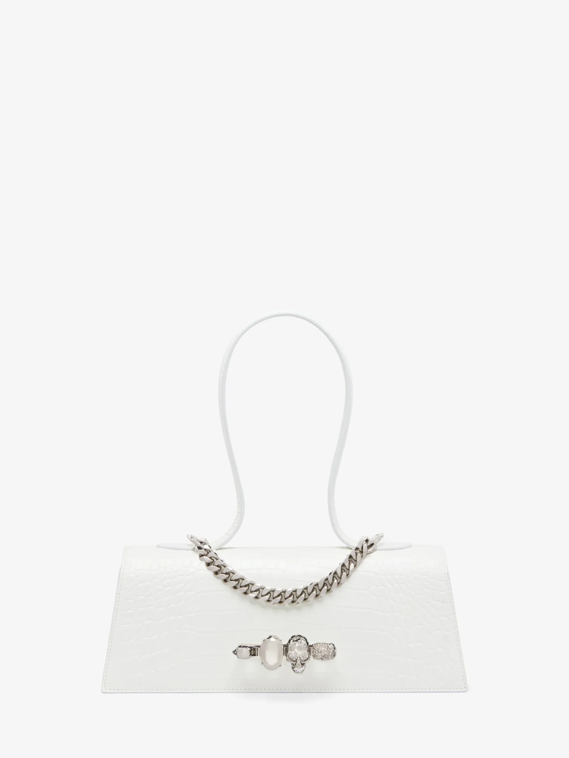 Women's Jewelled Top Handle in White