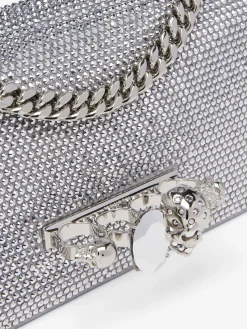 Women's Jewelled Top Handle in Silver-finish