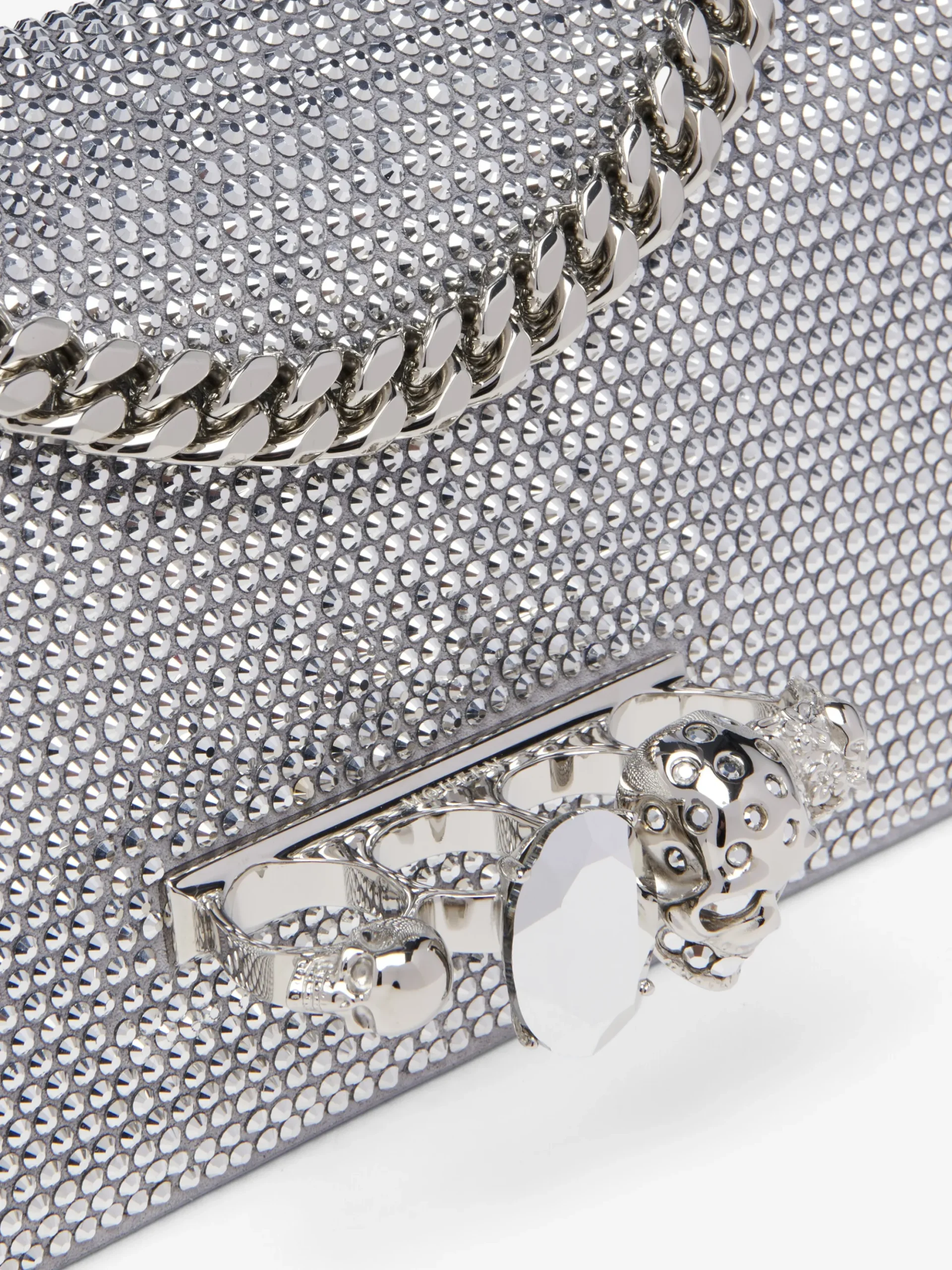 Women's Jewelled Top Handle in Silver-finish