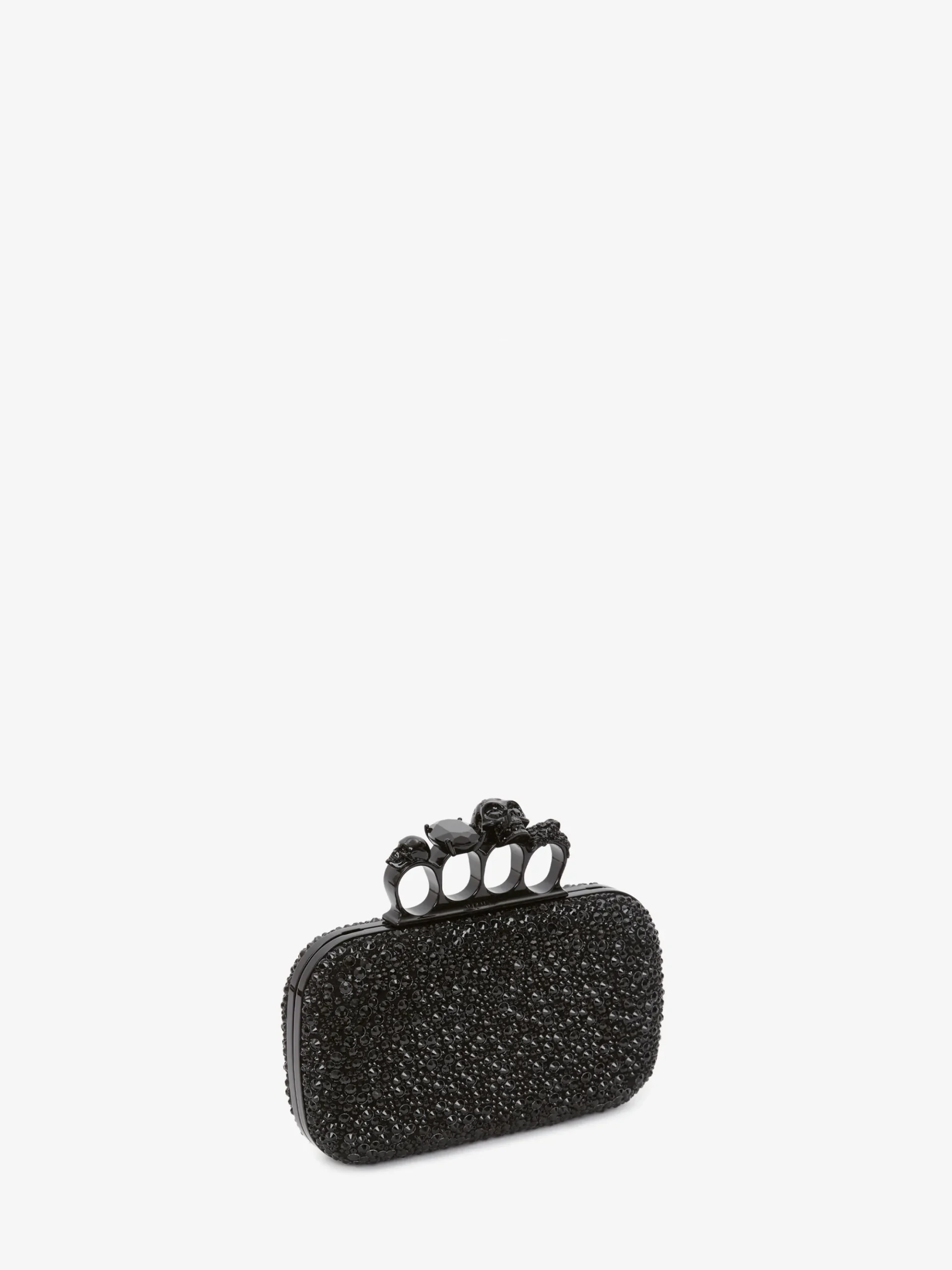 Women's Knuckle Clutch With Chain in Black