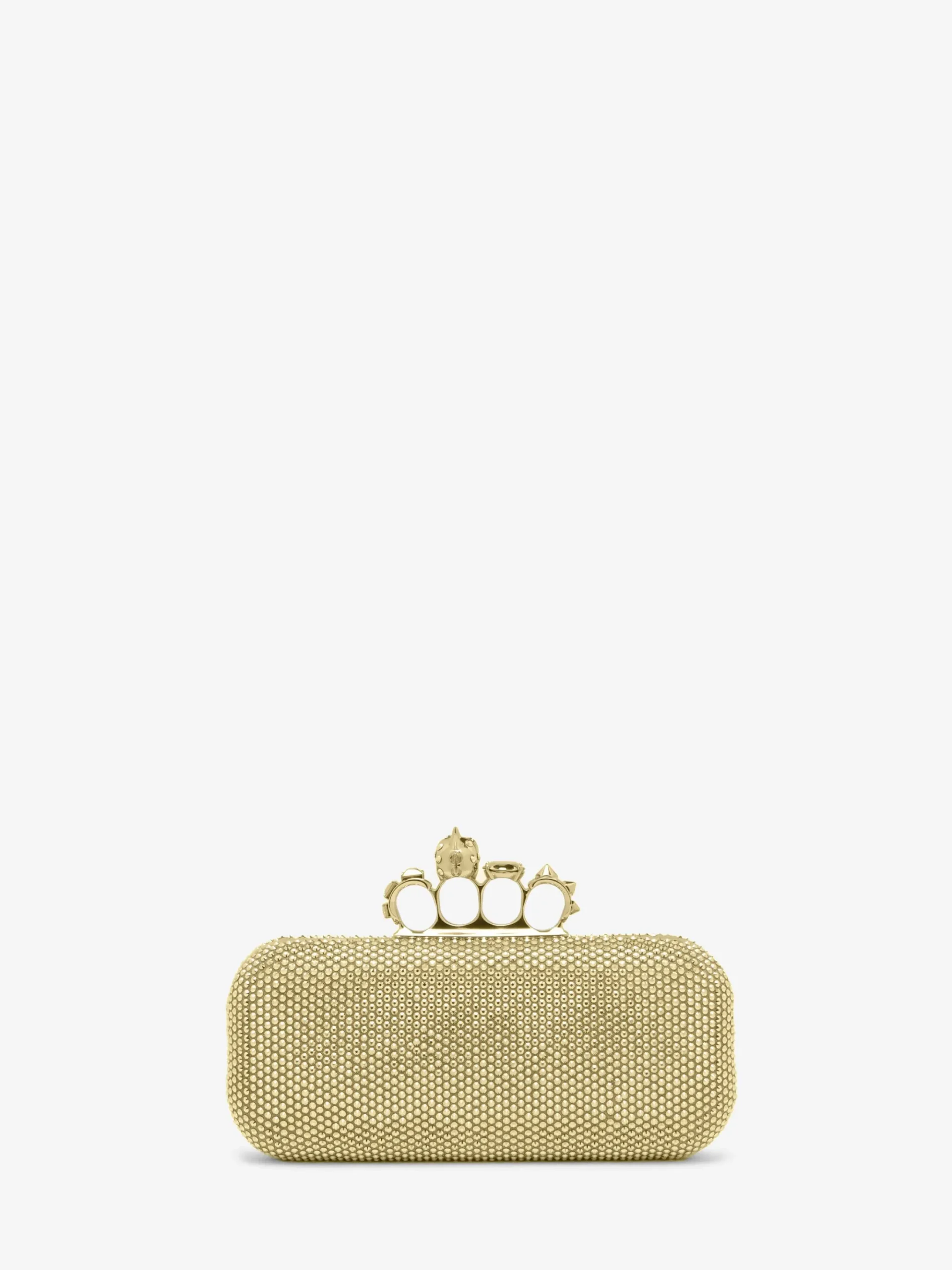 Women's Long Knuckle Clutch in Gold-finish