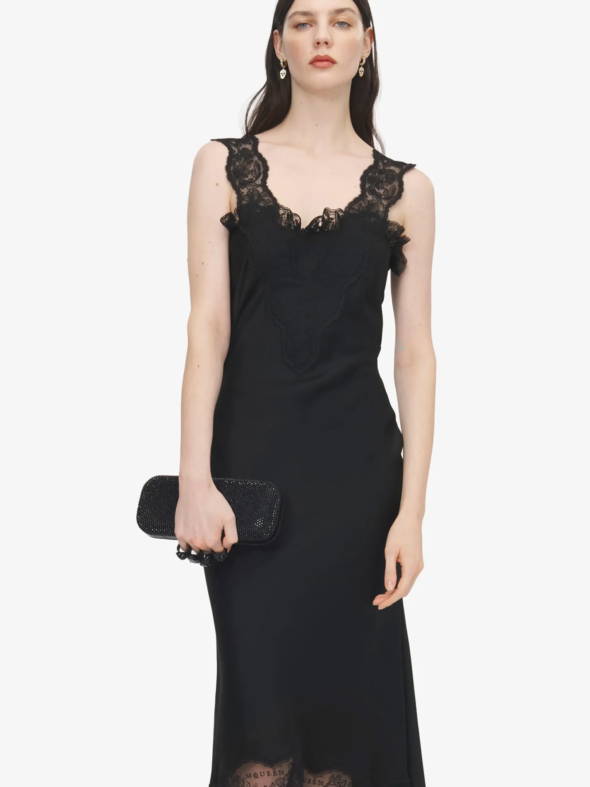 Women's Long Knuckle Clutch in Black