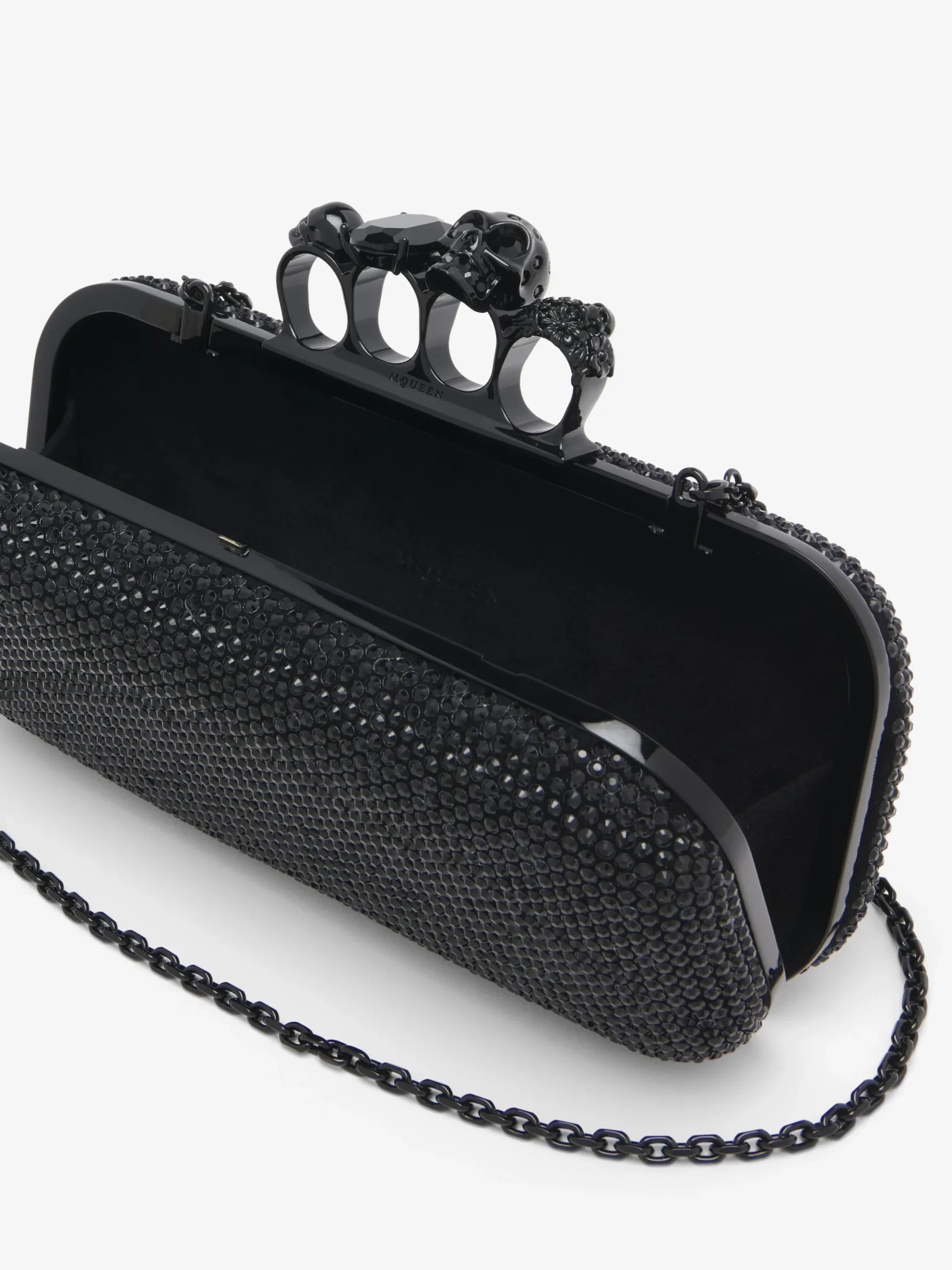 Women's Long Knuckle Clutch in Black