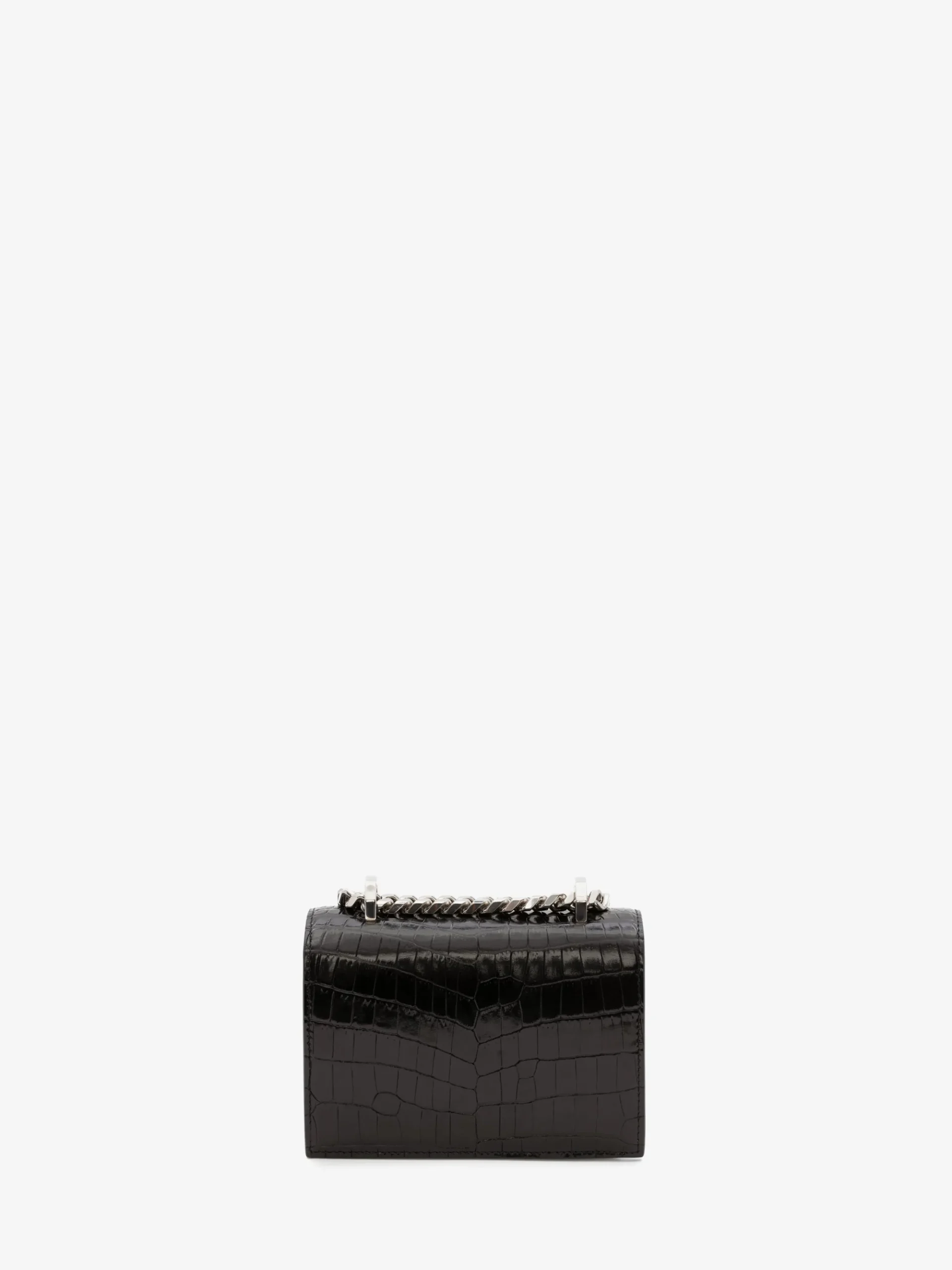 Women's Mini Jewelled Satchel in Black/Silver