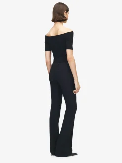 Women's Narrow Bootcut Trousers in Black