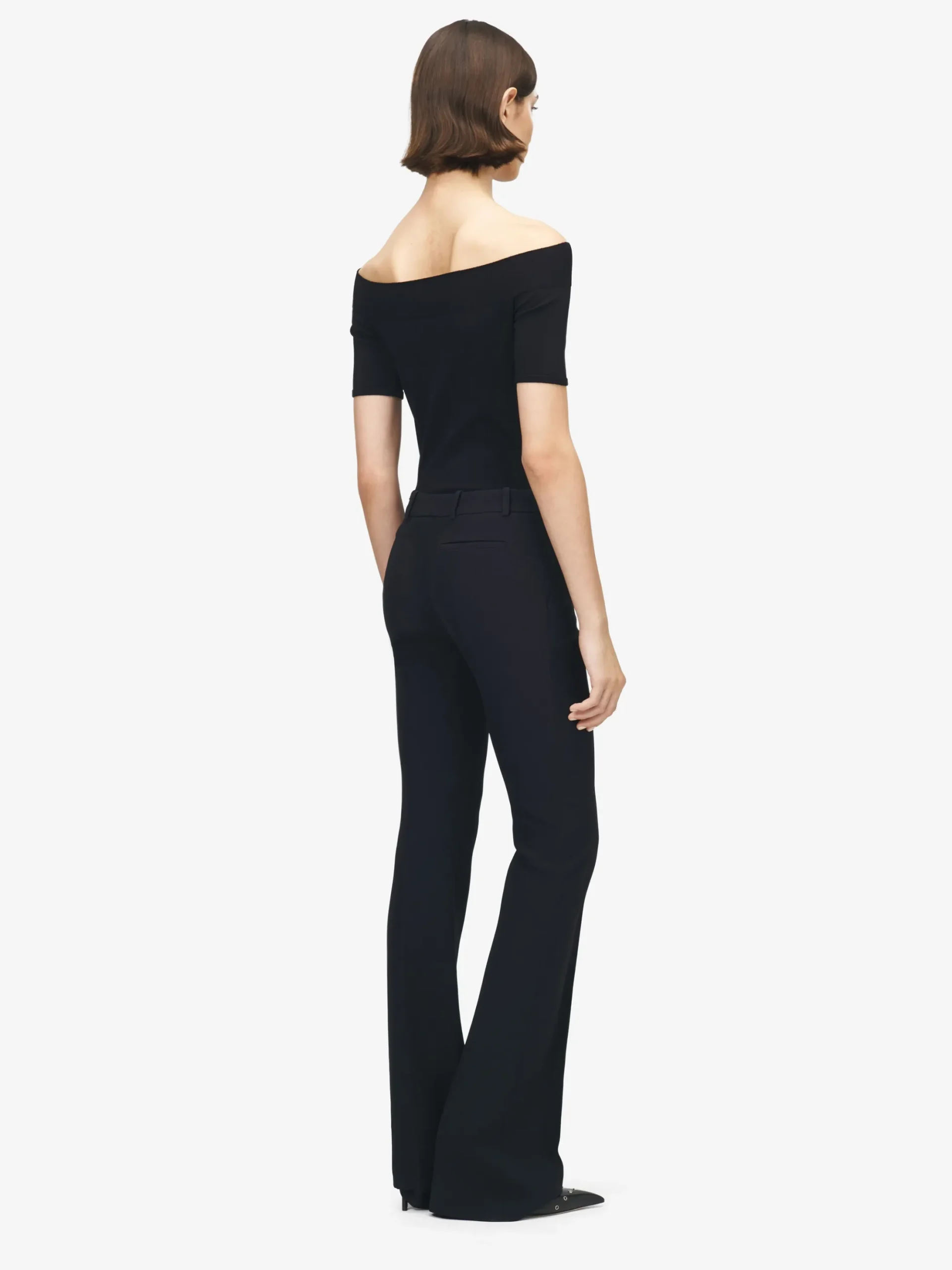 Women's Narrow Bootcut Trousers in Black