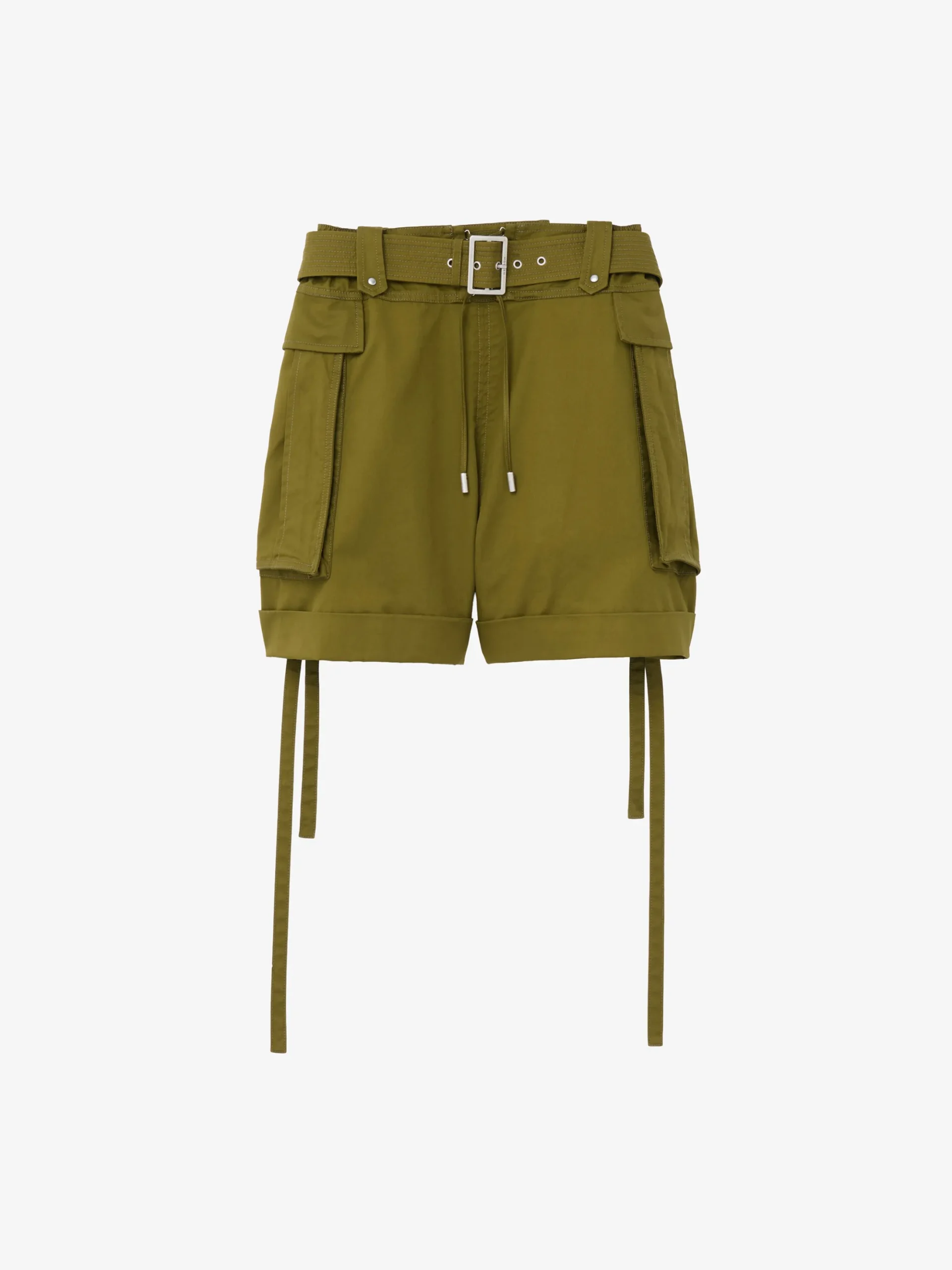 Women's Oversized Cargo Shorts in Olive Green