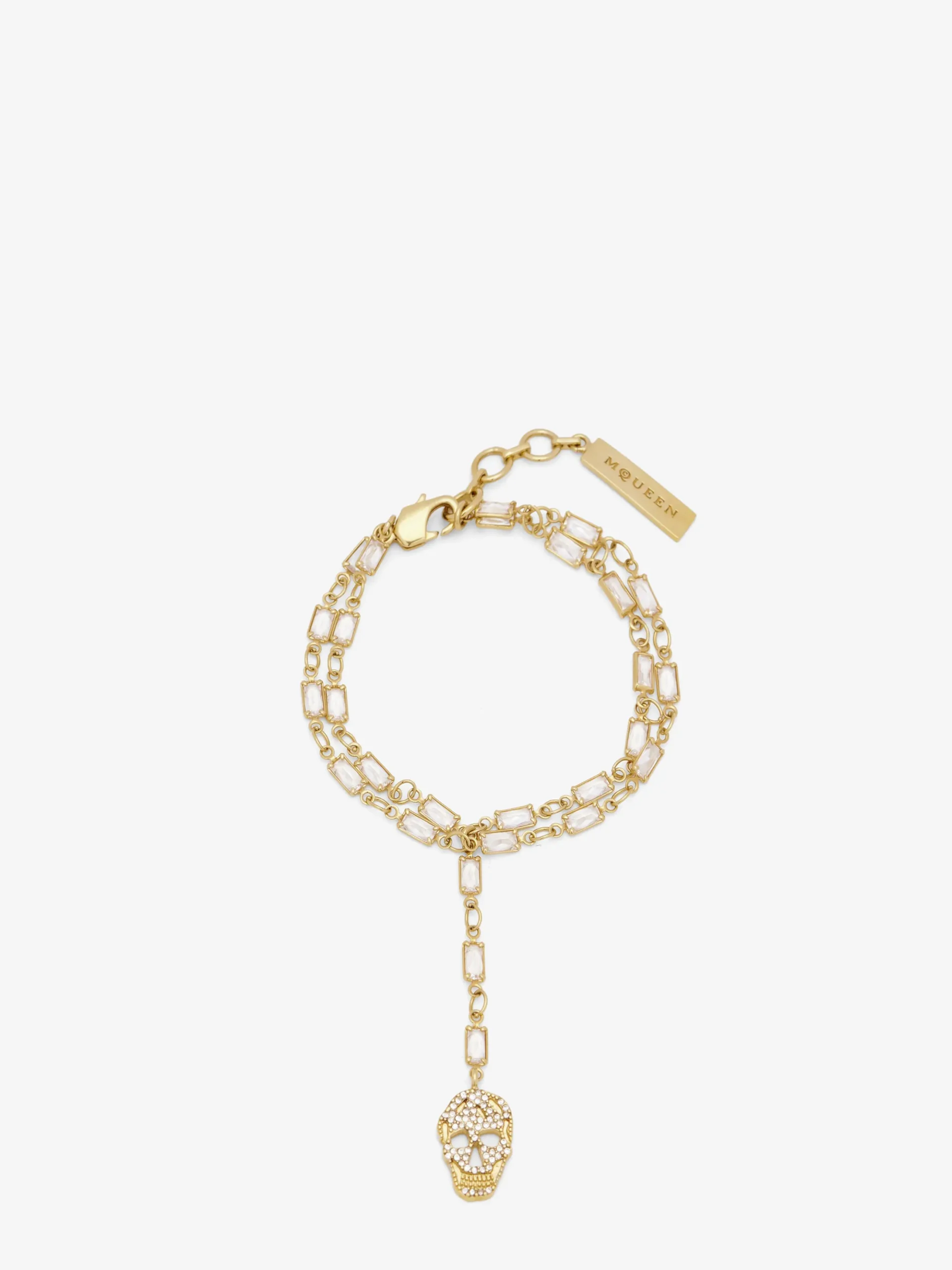Women's Pavé Skull Bracelet in Pale Gold-finish