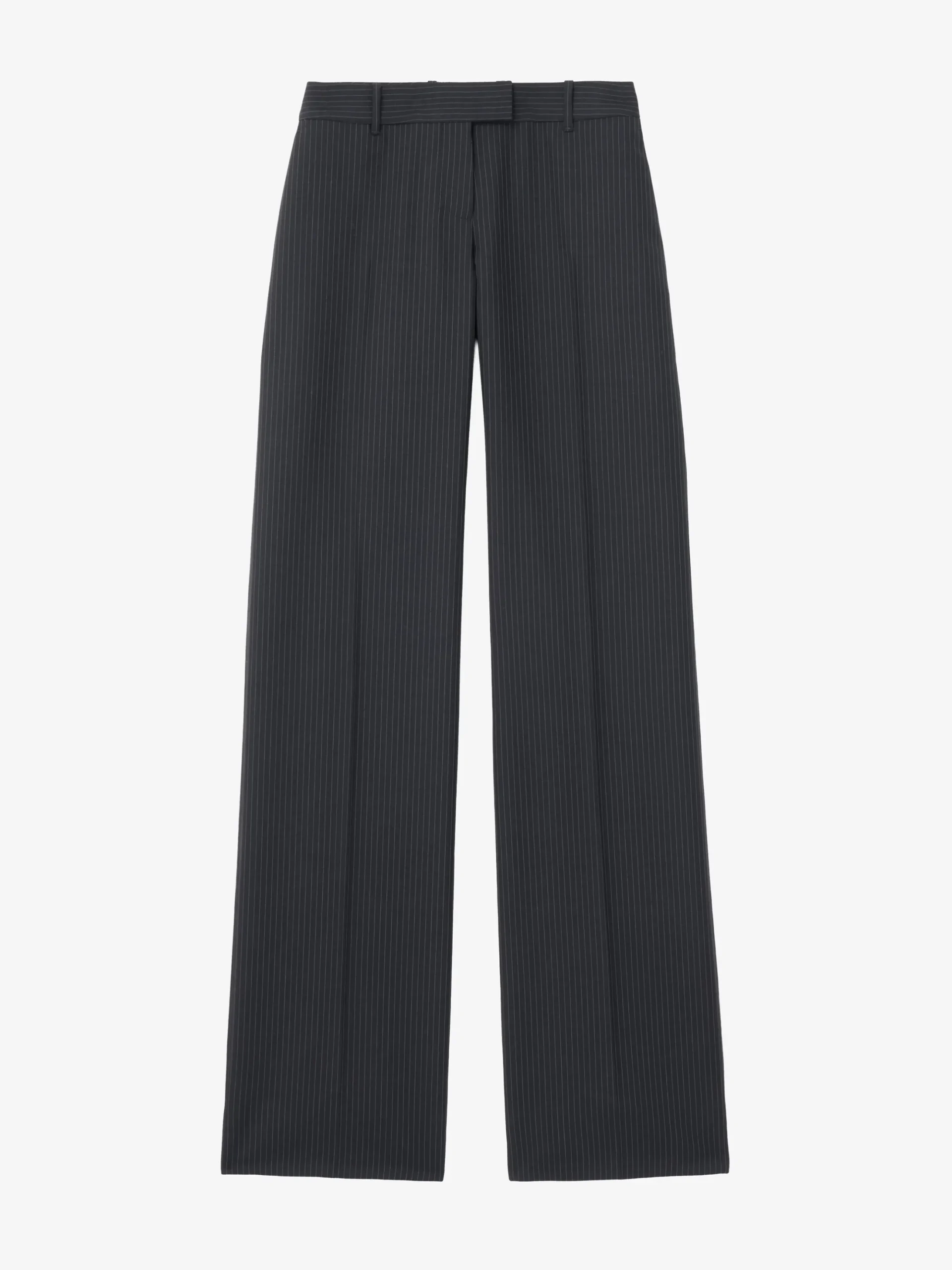 Women's Pinstriped Bumster Trousers in Navy
