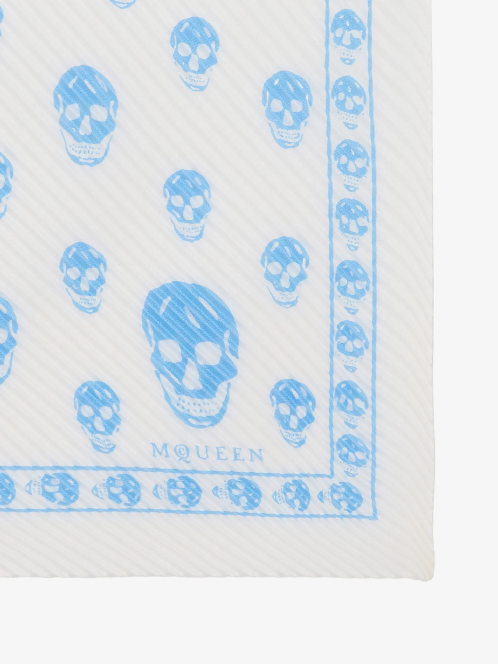 Women's Pleated Skull Scarf in Light Blue