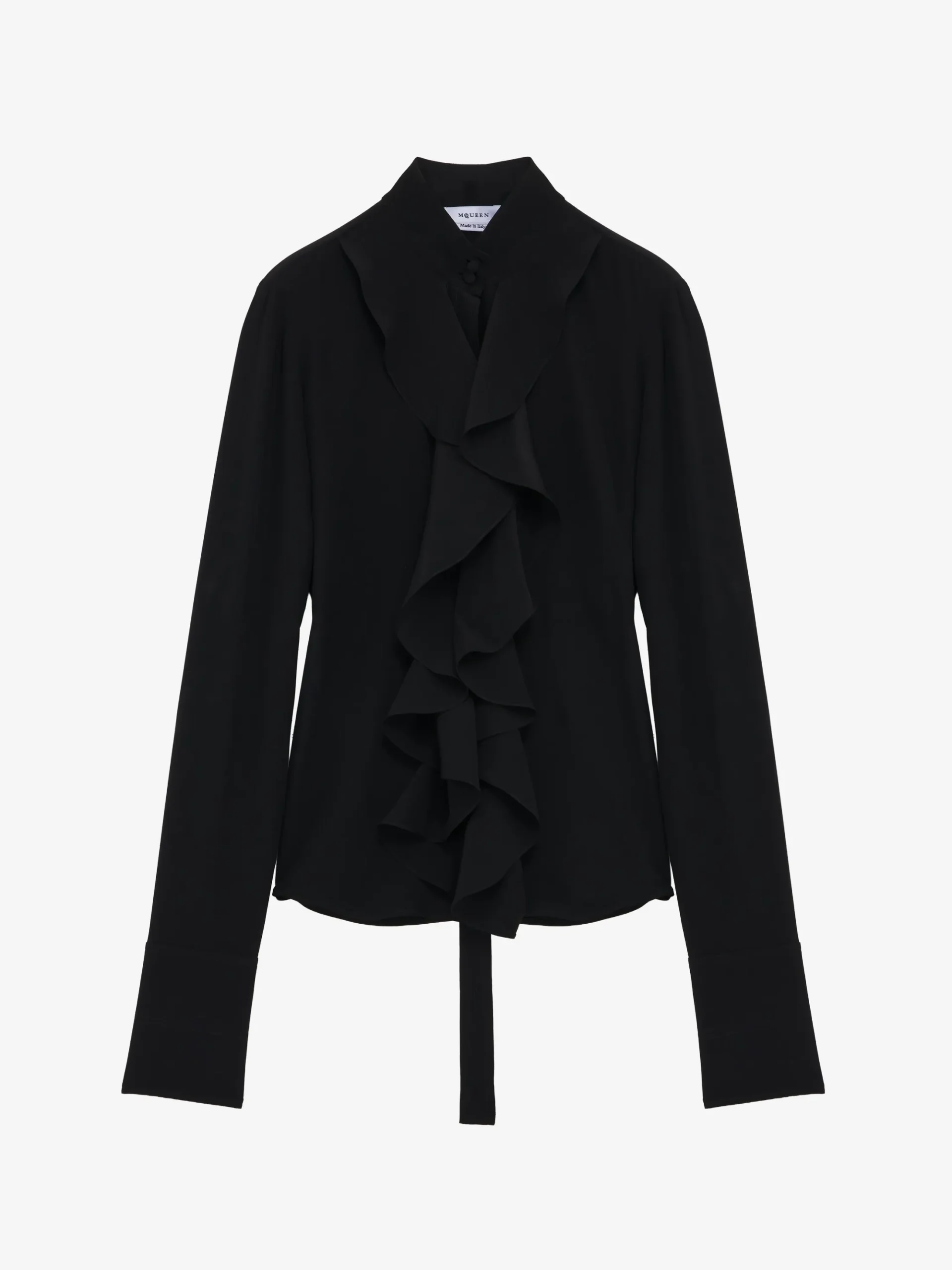 Women's Ruffled Shirt in Black