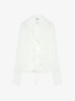 Women's Ruffled Shirt in Cream