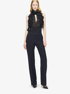 Women's Ruffled Top in Black