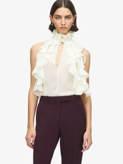 Women's Ruffled Top in Cream