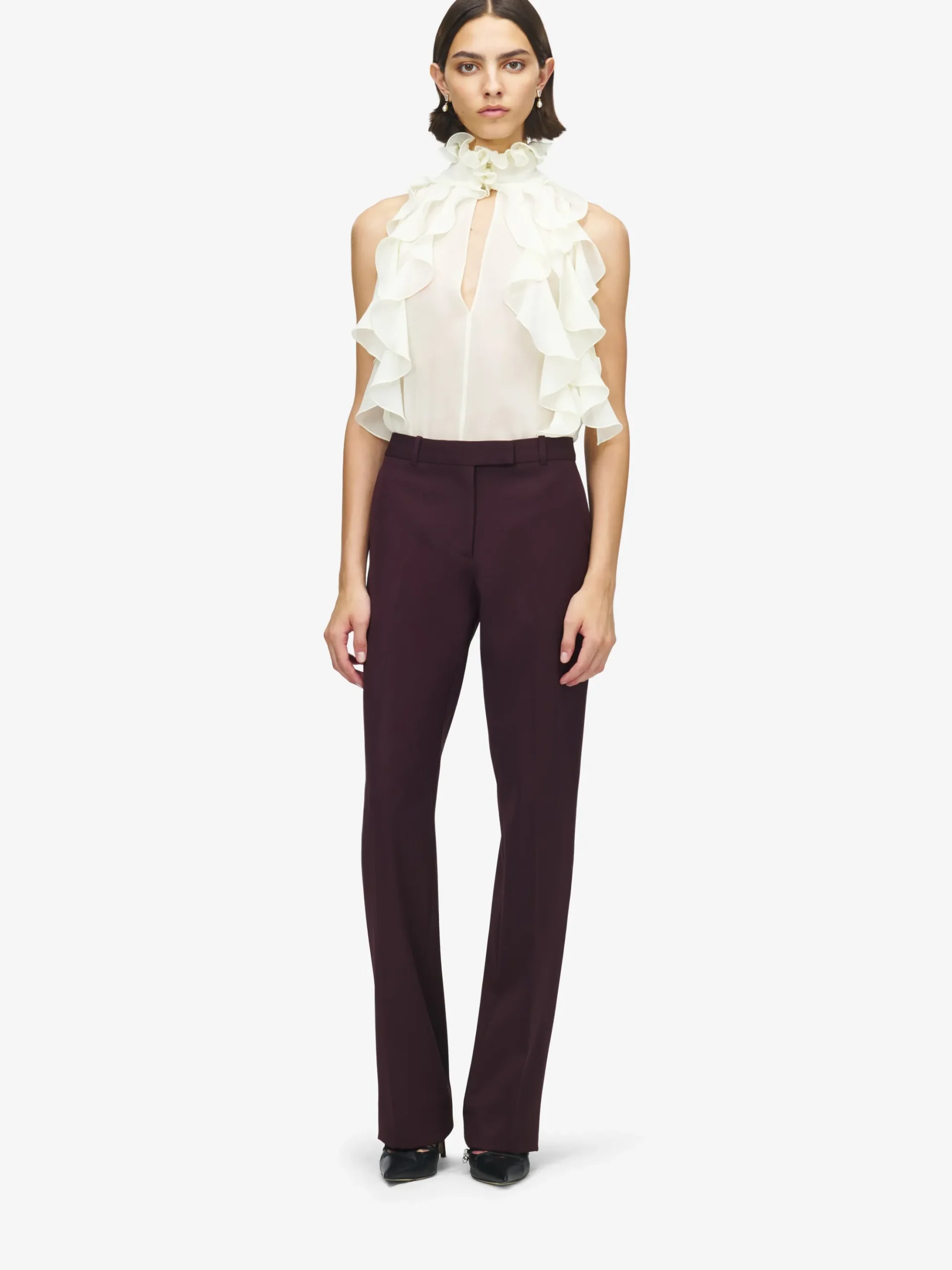 Women's Ruffled Top in Cream