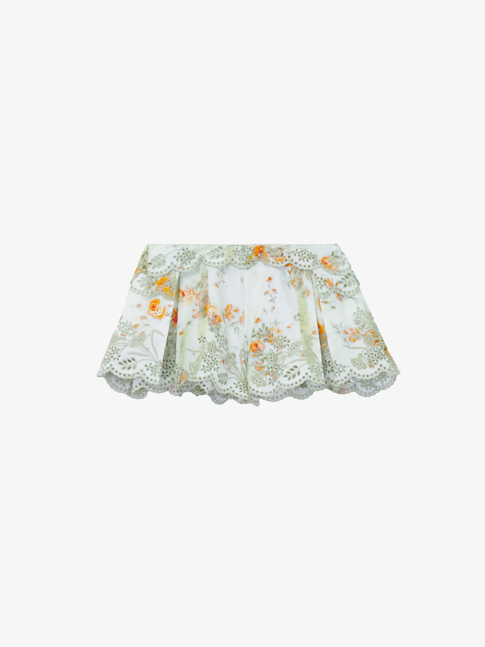 Women's Sangallo Floral Micro Shorts in Stone/Light Orange