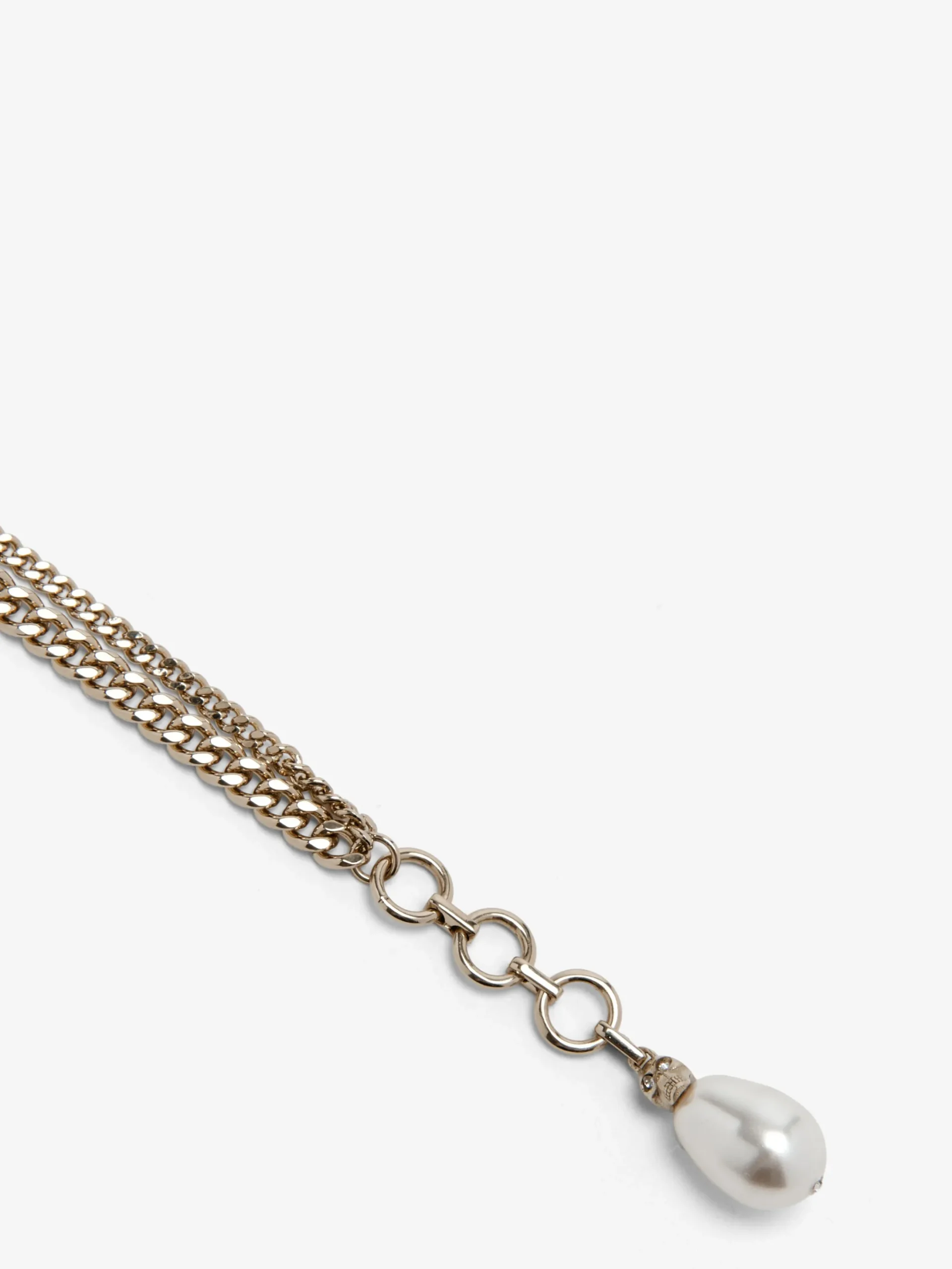 Women's Skull & Crystal Bracelet in Pale Gold-finish