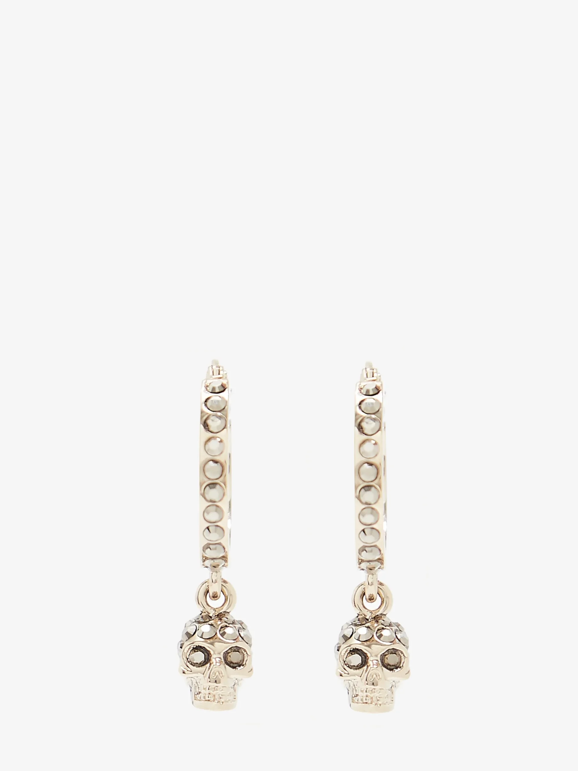 Women's Skull Mini Creole Hoop Earrings in Light Gold-finish