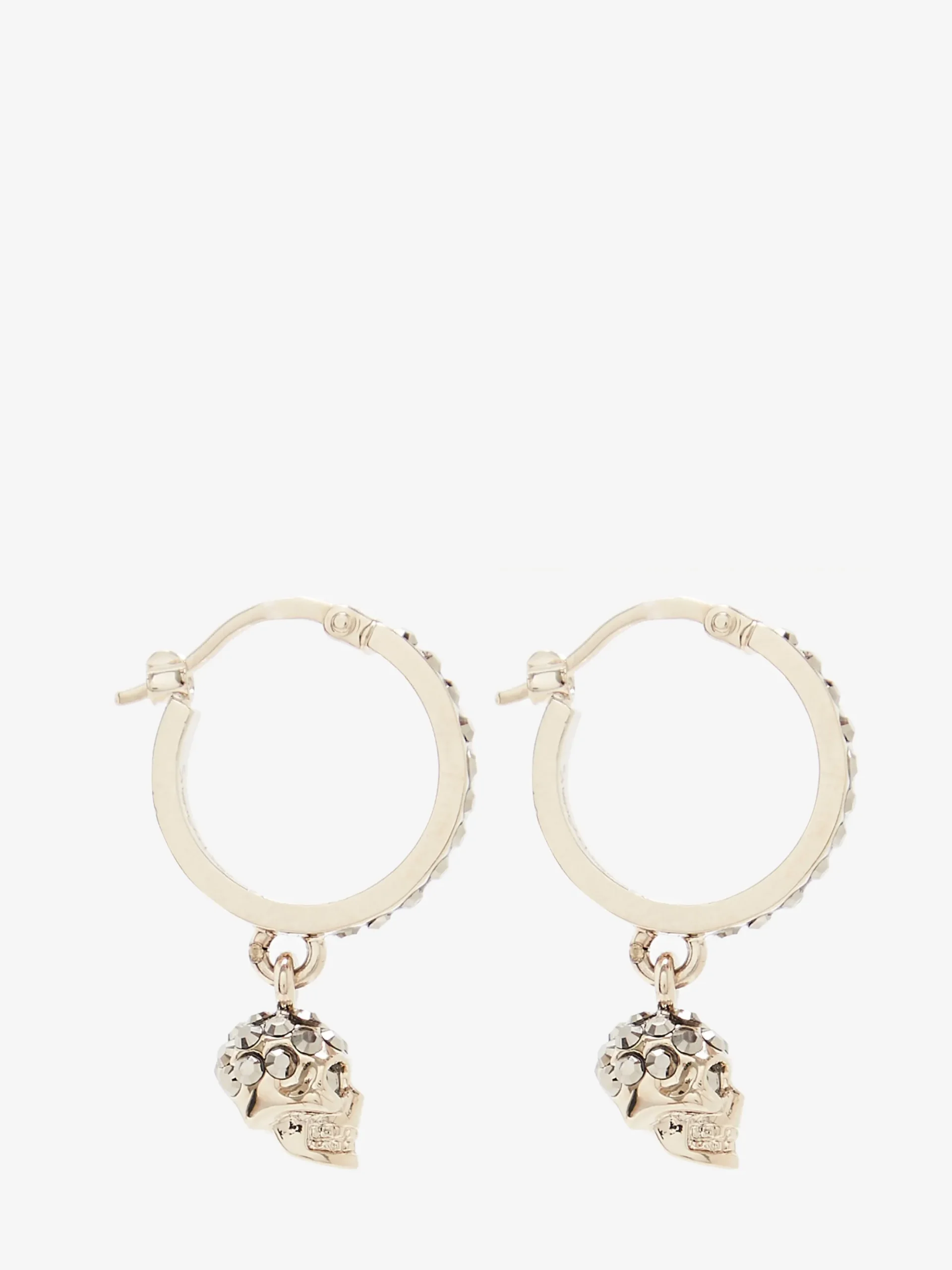 Women's Skull Mini Creole Hoop Earrings in Light Gold-finish