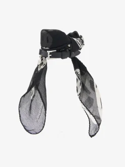 Women's Skull Scarf Double Wrap Bracelet in Black/White