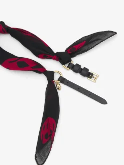 Women's Skull Scarf Double Wrap Bracelet in Black/Red