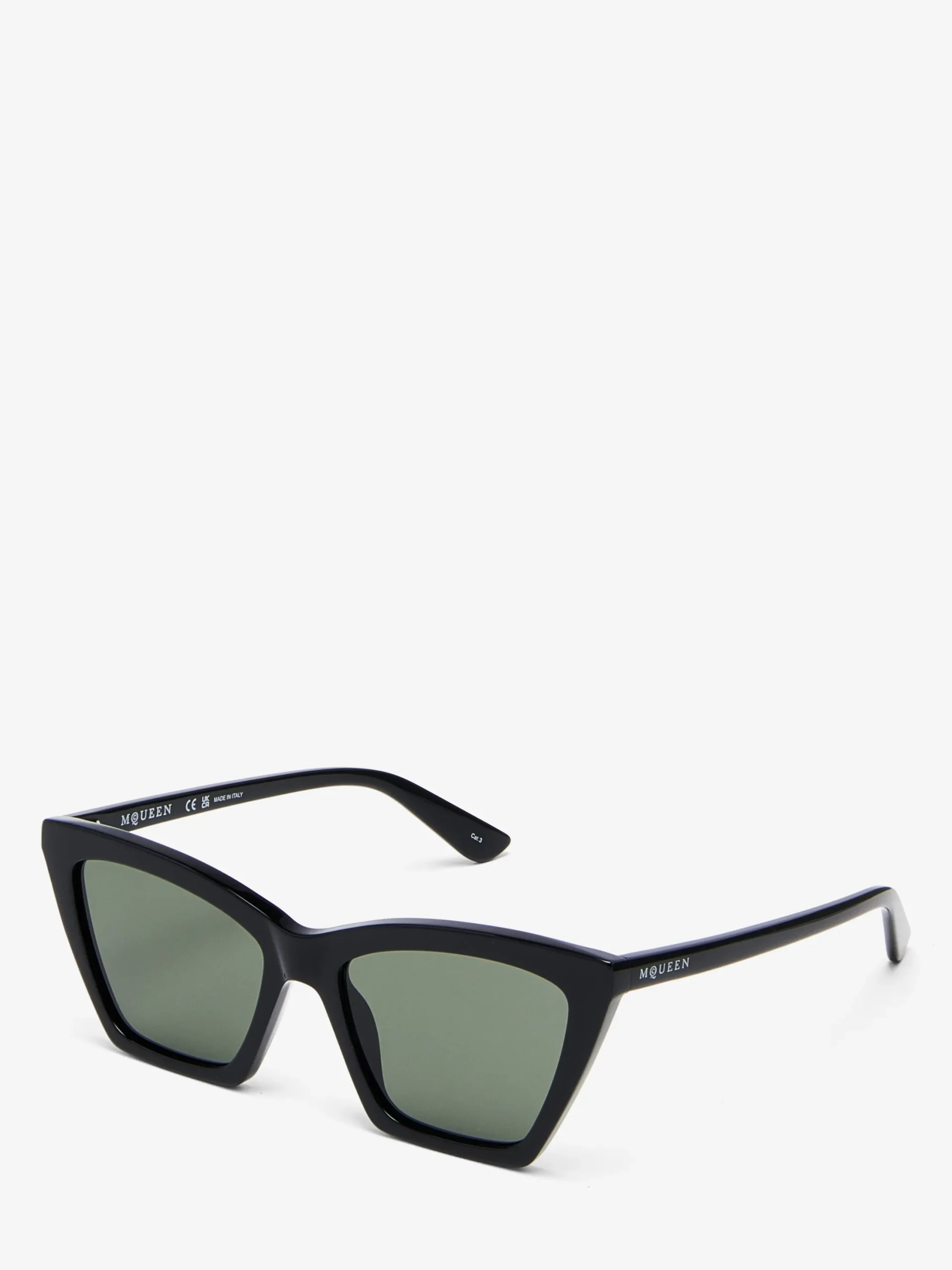 Women's Spike Geometric Cat-eye Sunglasses in Black/Smoke