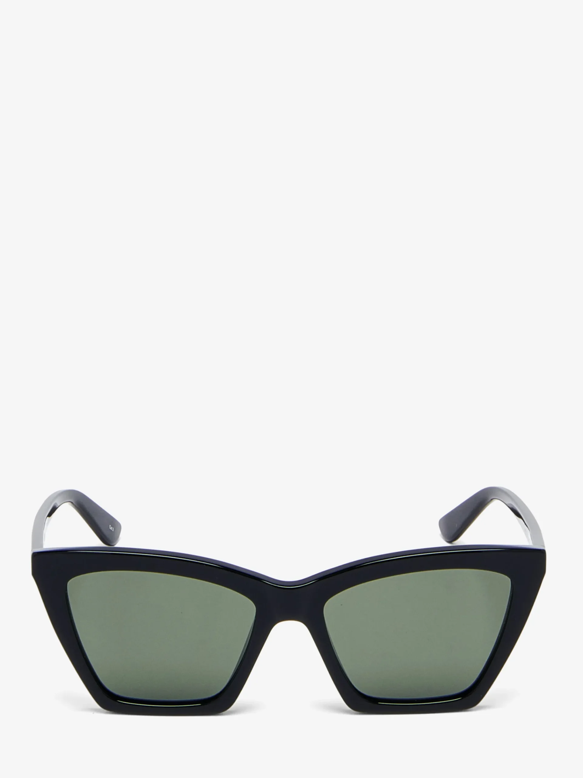 Women's Spike Geometric Cat-eye Sunglasses in Black/Smoke