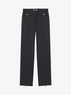 Women's Straight Leg Trousers with Zip in Black