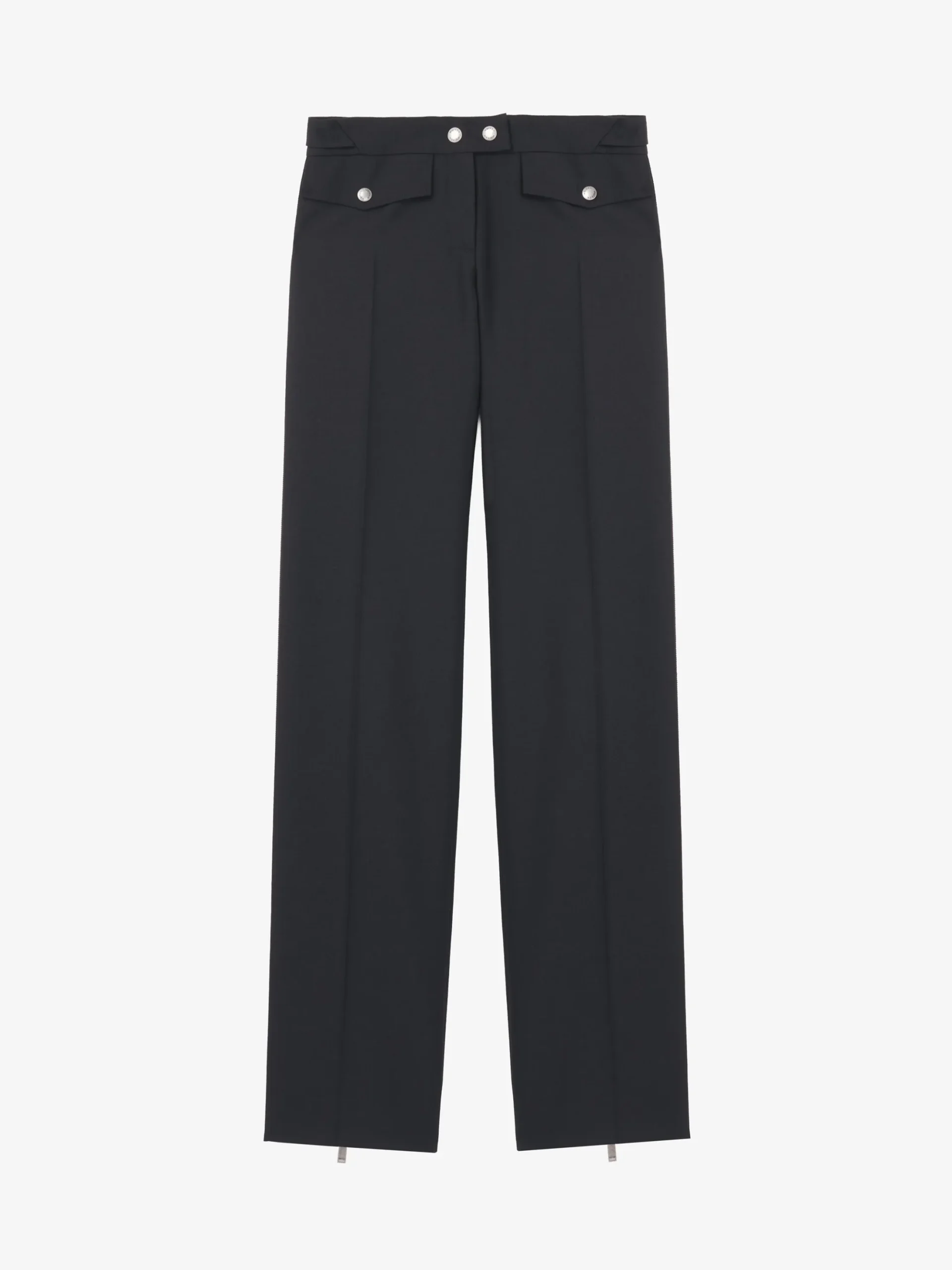 Women's Straight Leg Trousers with Zip in Black