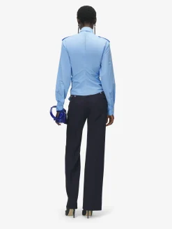 Women's Straight Leg Trousers in Navy