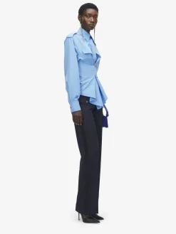 Women's Straight Leg Trousers in Navy