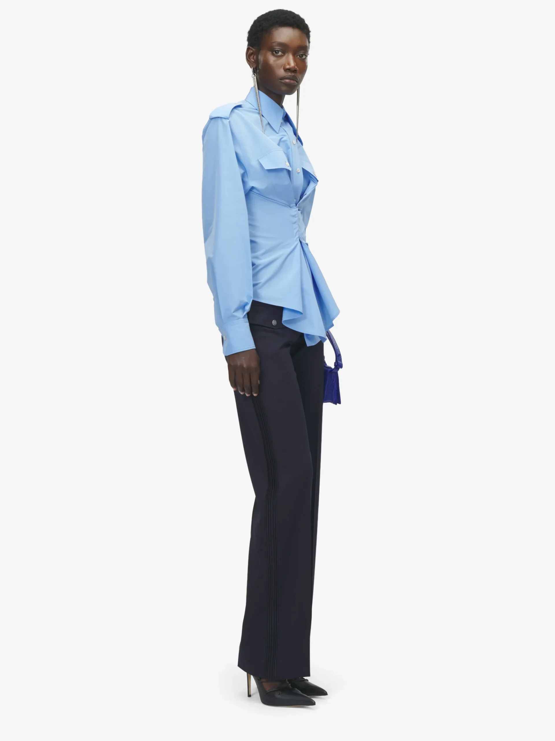 Women's Straight Leg Trousers in Navy