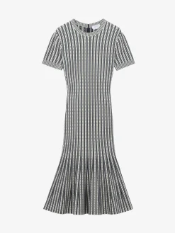 Women's Striped Knit Dress in Ivory/Navy