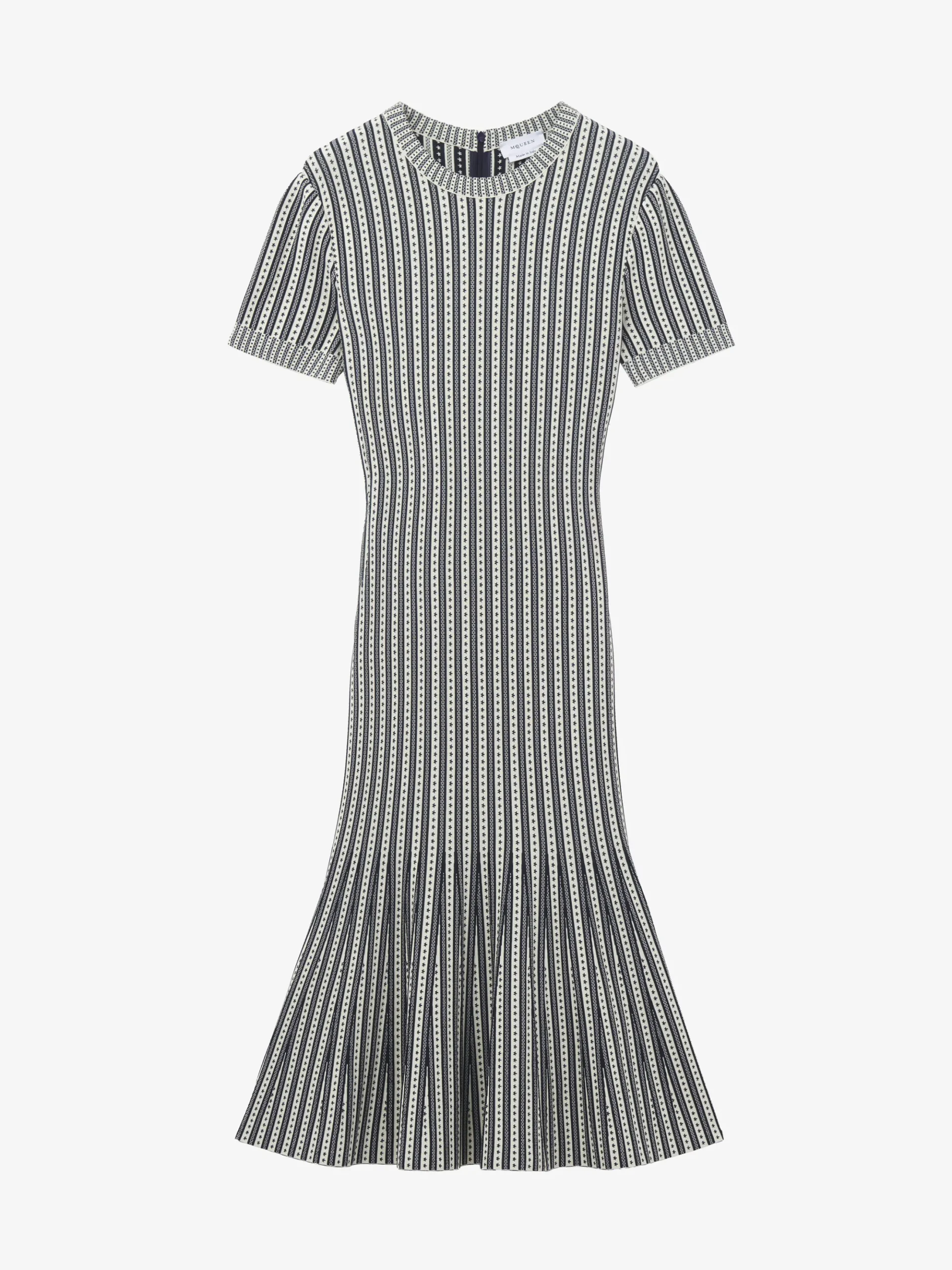 Women's Striped Knit Dress in Ivory/Navy
