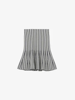 Women's Striped Knit Mini Skirt in Ivory/Navy